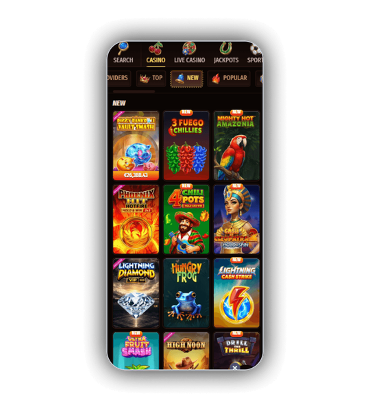 WestAce Casino pokies grid with themed thumbnails and top games